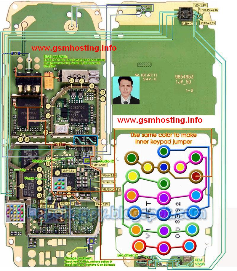 cellfirmware: Nokia 1110 layout diagram of whole board nokia 1110